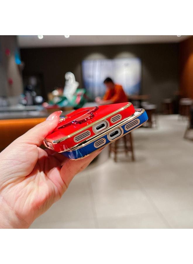 اس-توب جراب لهاتف iPhone 12 Pro مع حامل معدني مطلي بالكهرباء على شكل عين ساحرة - Image 5