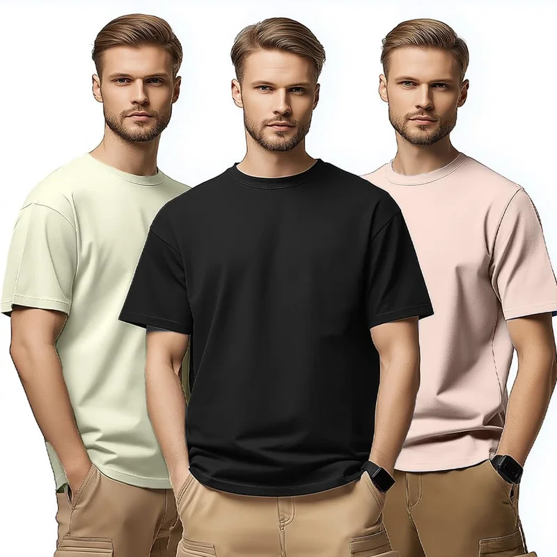 نوبيرو Men's Cotton Solid Regular Fit T-Shirt