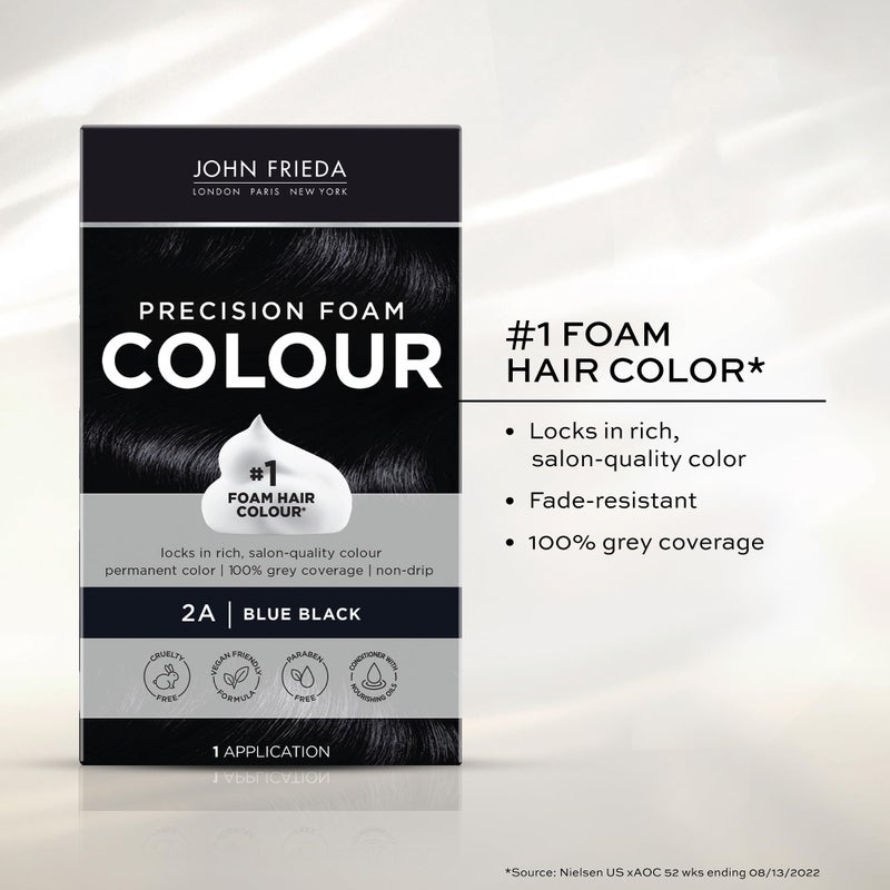 John Frieda Precision Foam Colour, Blue Black 2A, Full-coverage Hair Color Kit, Anti-Fade Gray Coverage, Deep Color Saturation Hair Dye, 1 Application - Image 5