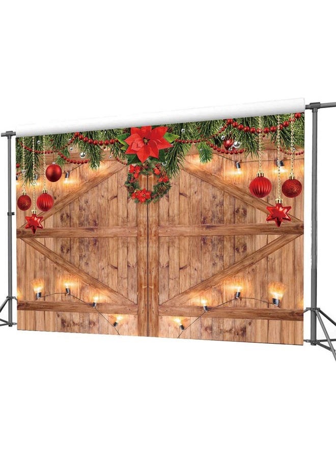 CYLYH 7x5FT Christmas Backdrop New Year Party Background Barn Door Backdrop Family Party Christmas Decoration Background Photo Studio Props D507 - Image 4