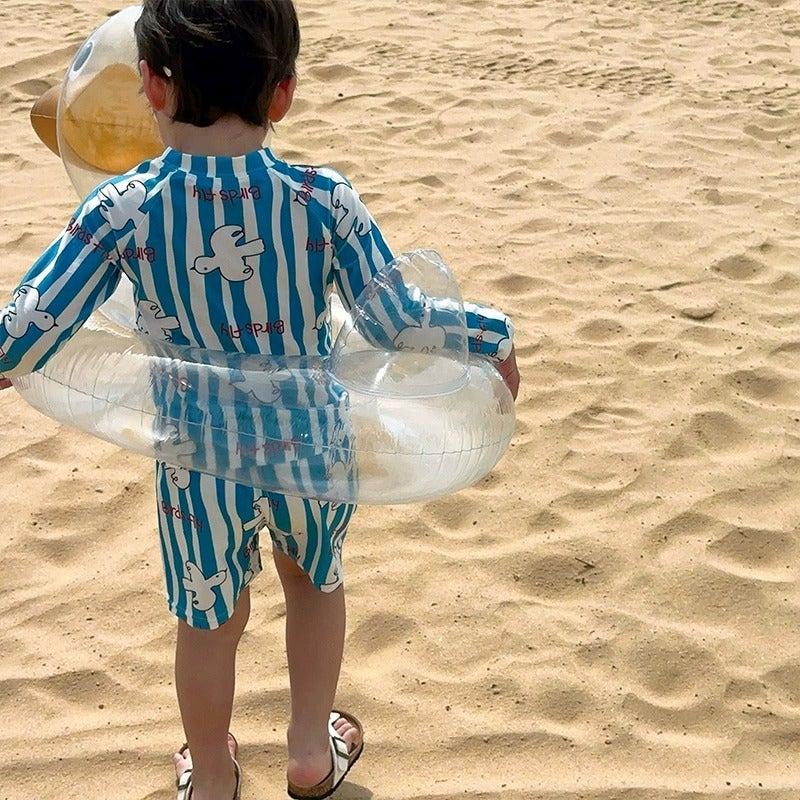 South Korea Children'S Baby'S Swimsuit Summer Boys Holiday Quick-Drying Long-Sleeved Sunscreen Split Swimsuit Trendy - Image 5