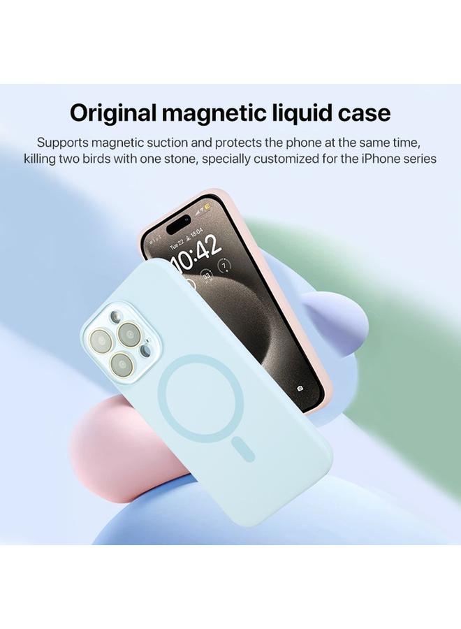 اس-توب جراب لهاتف iPhone 14 Pro Max مصنوع من السيليكون السائل MagSafe مع غطاء كامل للهاتف مع فيلم عدسة - Image 2