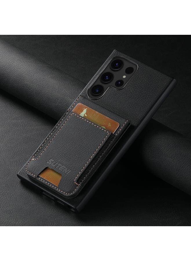 Suteni Case For Samsuny Galaxy S24 Ultrra 5G H03 Litchi Leather Card Bag Stand Back Phone Case - Image 2