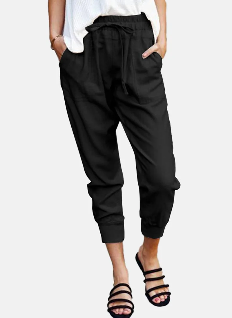 يونيكي Black Plain Casual Jogger Trouser