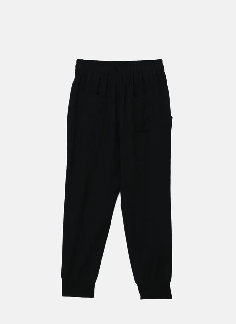 يونيكي Black Plain Casual Jogger Trouser