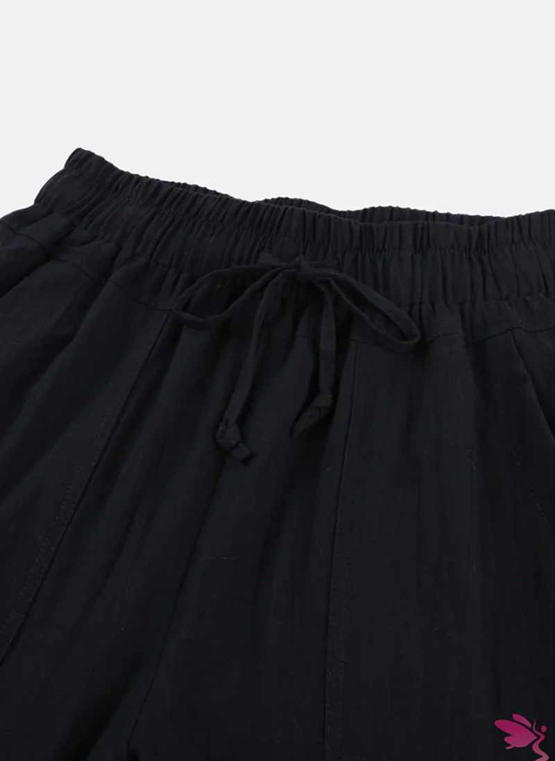 يونيكي Black Plain Casual Jogger Trouser