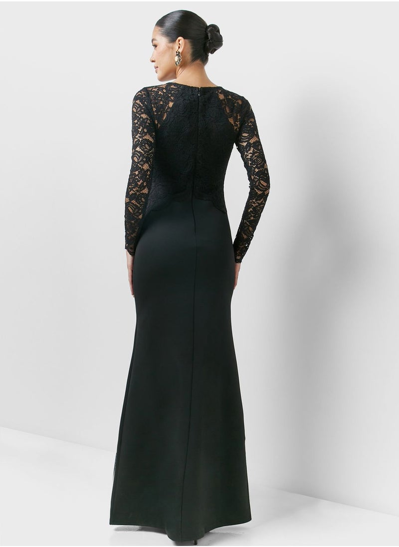 TFNC - Lace Detail Knitted Dress - Image 1