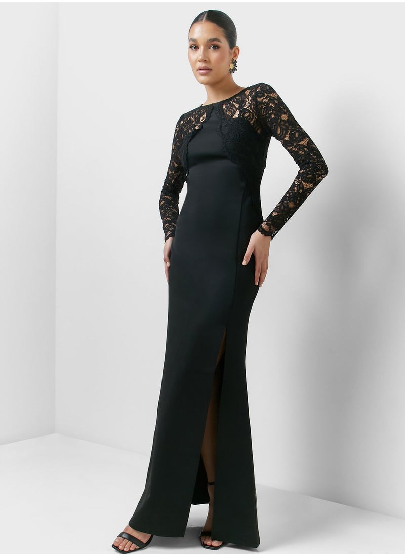 TFNC - Lace Detail Knitted Dress - Image 1