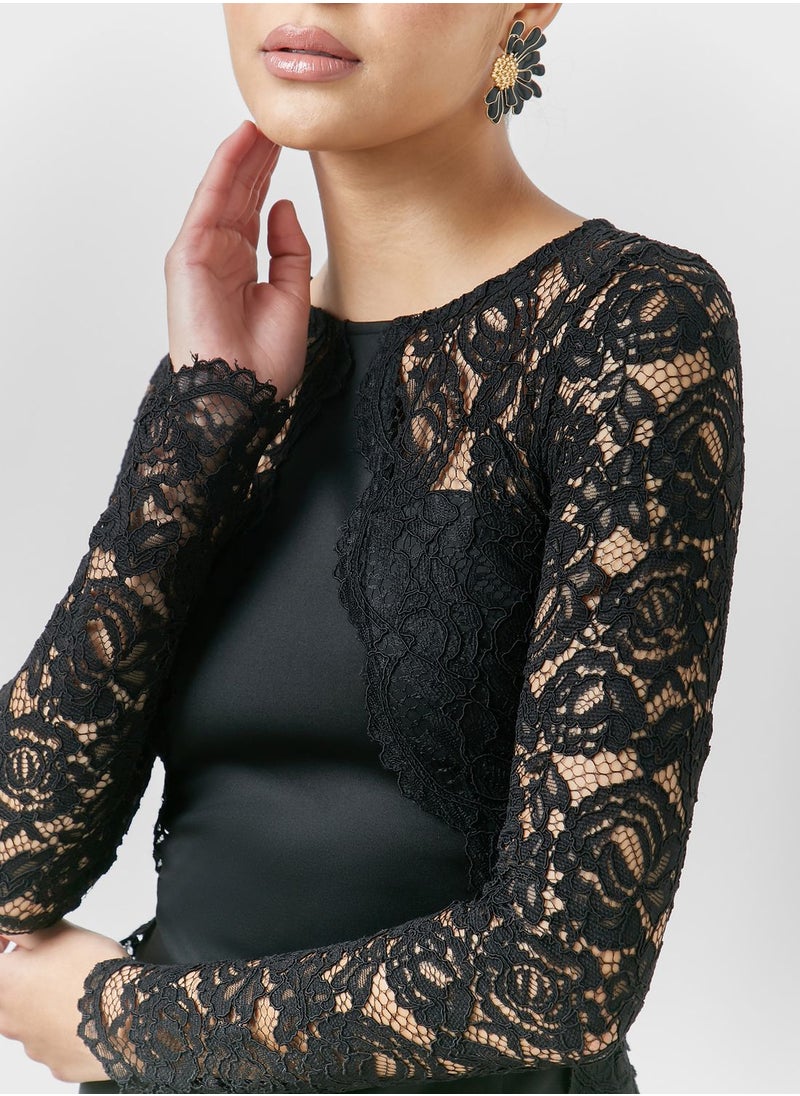 TFNC - Lace Detail Knitted Dress - Image 1