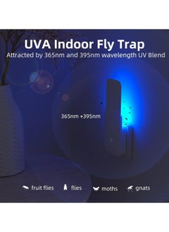 ZUKIMM Indoor Plug-in Mosquito Killer, Flying Insect Trap for Flies, Fruit Flies, Moths & Gnats, UV Attractant Catcher & with Adjustable Brightness Night Light, 1 Device + 5Pcs Adhesive Cards - White  - Image 5