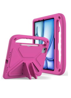 حافظة للأطفال لجهاز iPad Air مقاس 11 بوصة M2(2024) M2(2024)/Pro 11 بوصة (2024) M4: غطاء واقي خفيف الوزن من EVA خفيف الوزن ومقاوم للصدمات ومقاوم للصدمات ومقاوم للصدمات لحامل غطاء الأطفال لحامل التابلت للأطفال لجهاز iPad Air مقاس 11 بوصة / Pro 11 بوصة (2024) (أحمر وردي)