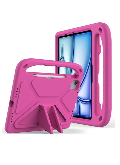 حافظة للأطفال لجهاز iPad Air مقاس 11 بوصة M2(2024) M2(2024)/Pro 11 بوصة (2024) M4: غطاء واقي خفيف الوزن من EVA خفيف الوزن ومقاوم للصدمات ومقاوم للصدمات ومقاوم للصدمات لحامل غطاء الأطفال لحامل التابلت للأطفال لجهاز iPad Air مقاس 11 بوصة / Pro 11 بوصة (2024) (أحمر وردي)