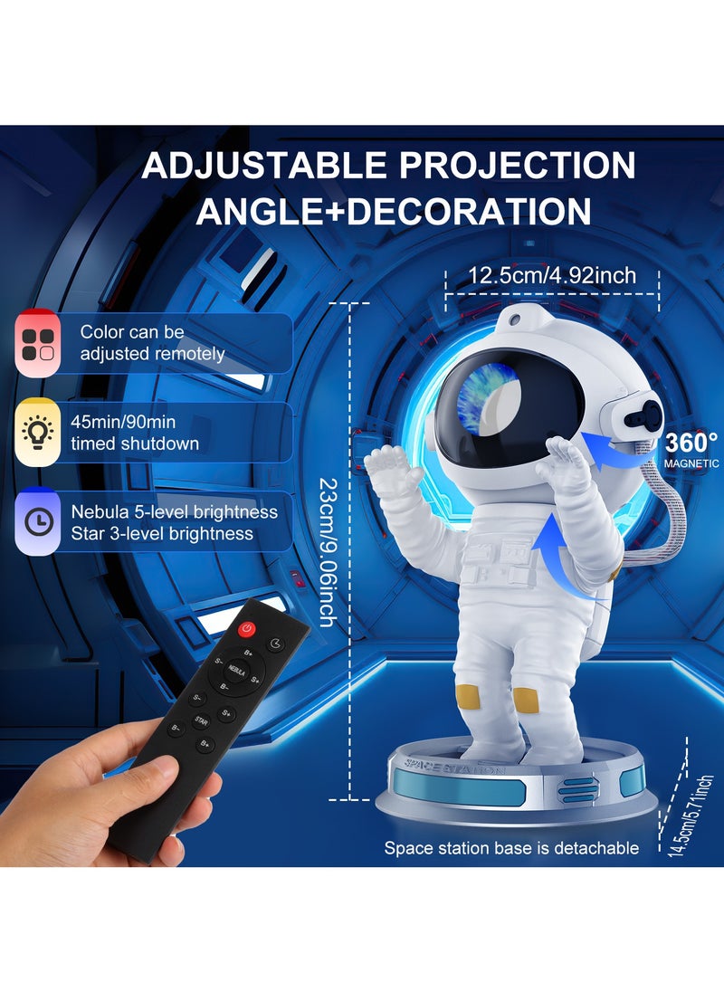 ARNOTEC - Star Projector Night Light with Timer, Remote Control and 360°Adjustable Design, Astronaut Nebula Galaxy Night Light Projector for Children Adults Baby Bedroom, Party Room and Game Room - Image 1