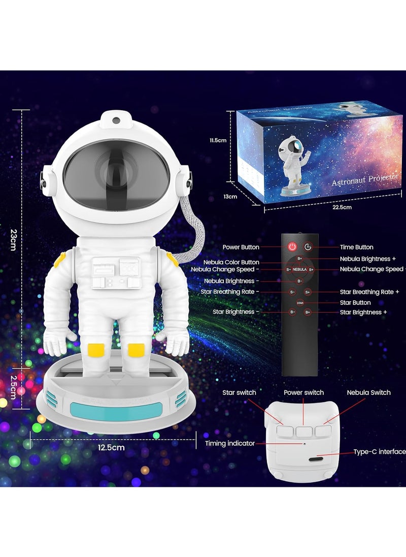 ARNOTEC - Star Projector Night Light with Timer, Remote Control and 360°Adjustable Design, Astronaut Nebula Galaxy Night Light Projector for Children Adults Baby Bedroom, Party Room and Game Room - Image 1