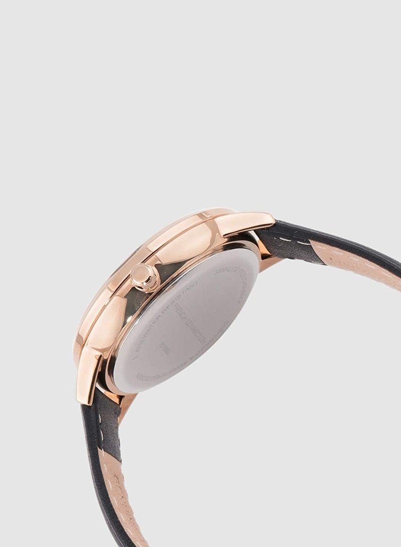 French Connection Women's 36.5mm Multifunction Watch with Black Leather Strap - Image 2