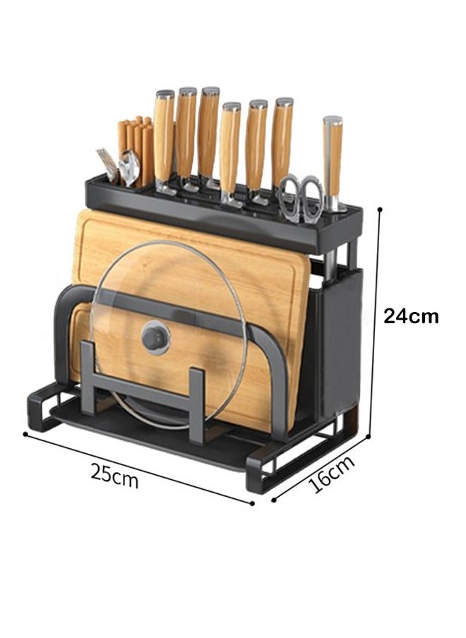 Kitchen Utensil Holder, Stainless Steel Universal Knife Holder, Kitchen Storage Rack with Cutting Board Stand, Storage for Chopsticks, Knife, Fork, Dishcloth - pzsku/Z4E8DA705DAA3D3C2C927Z/45/_/1723712866/78800ea7-34de-46ec-9d65-35ce8185a9d8