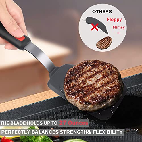 Turbid Silicone Spatula - Nonstick, Heat Resistant Cooking & Baking Flipper for Pancakes, Omelettes, Pizza, Steak, Dosa - Ideal for Griddle Pans, Cookware and Fish Turner (Classic Spatula) - Image 3