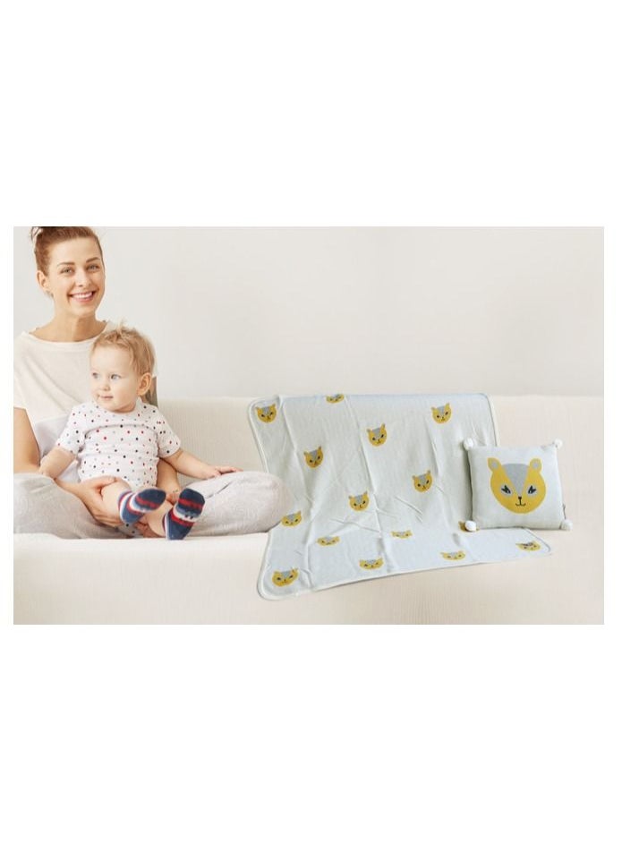 Nurtur Soft Bear Baby Blankets With Cushion For Boys And Girls 100% Combed Cotton Lightweight Fleece  - Image 2