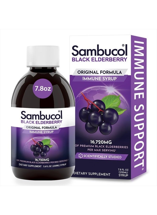 Sambucol Black Elderberry Syrup - Sambucus Elderberry Syrup for Adults Immune Support, Elderberry Liquid, Elderberry Extract, Gluten Free - 7.8 Fl Oz  - Image 1