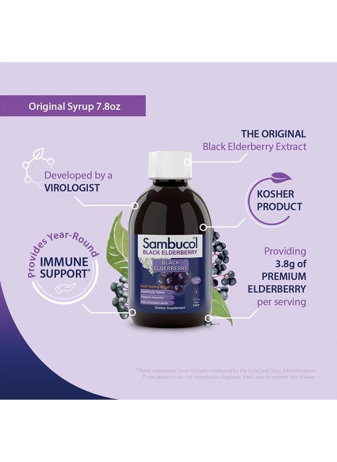 Sambucol Black Elderberry Syrup - Sambucus Elderberry Syrup for Adults Immune Support, Elderberry Liquid, Elderberry Extract, Gluten Free - 7.8 Fl Oz  - Image 4