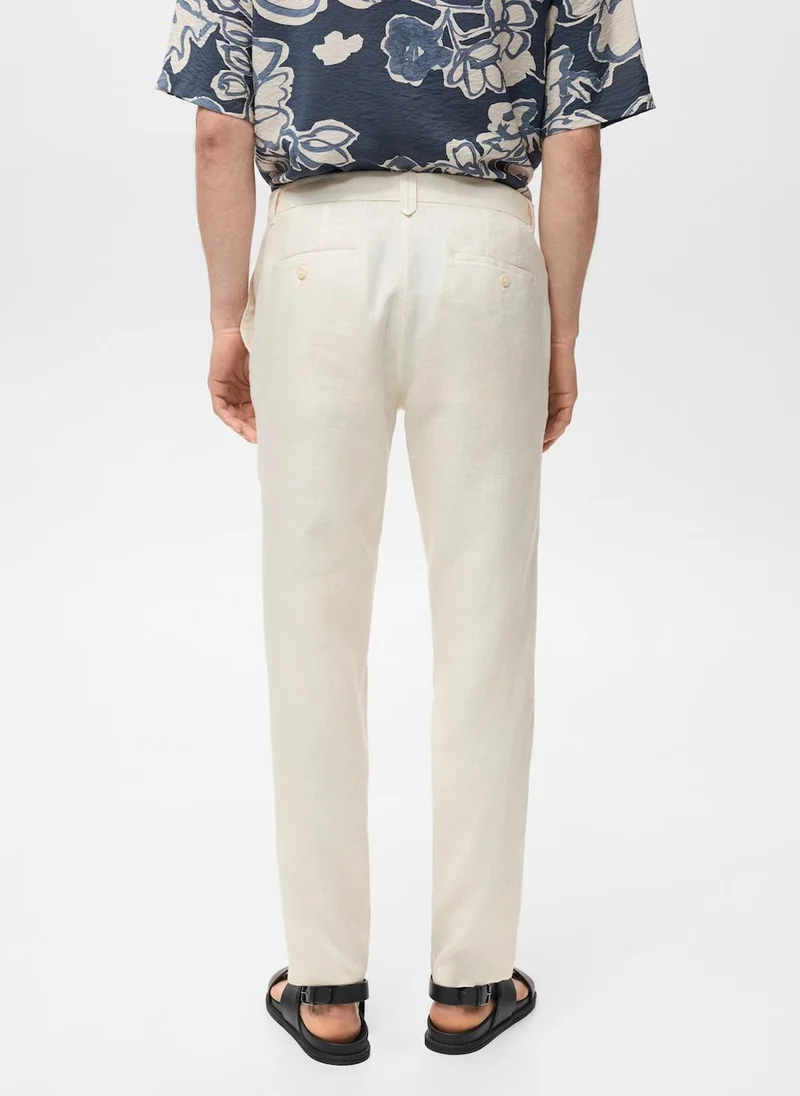 مانجو مان Casual Oyster Slim-Fit Pants