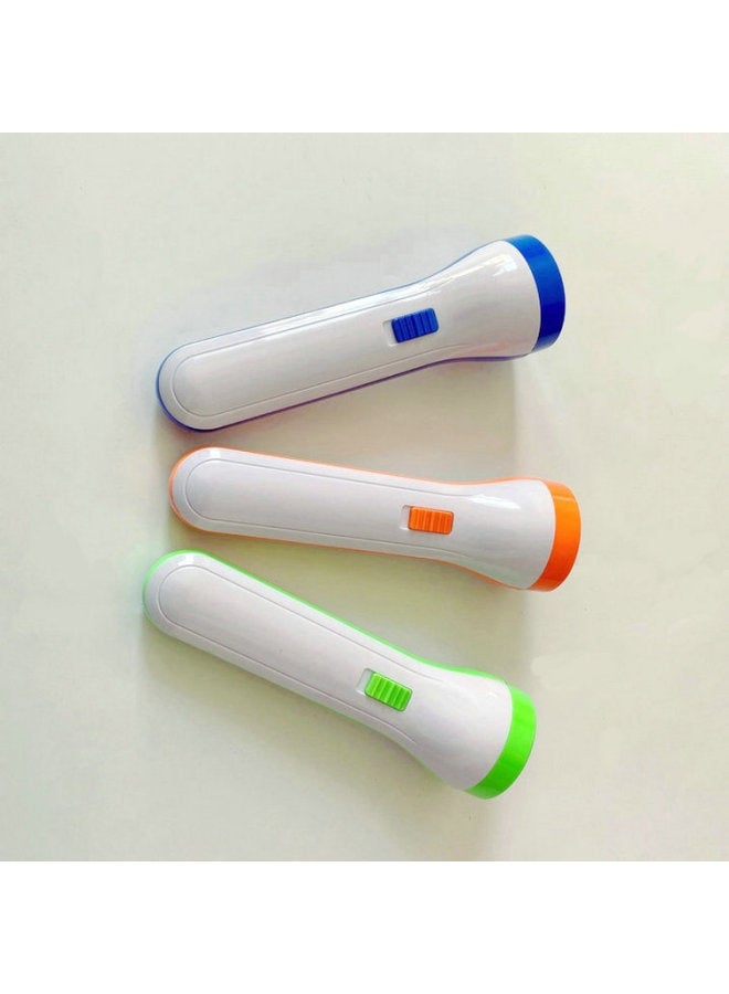 Direct Plastic Mini Strong Light Small Flashlight Gift LED Outdoor Lighting Flashlight Carry Creative Flashlight-Color:Orange  - Image 2