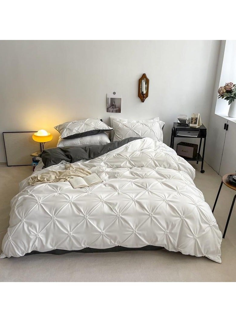 Comfy COMFY 6 PC NEW COLLECTION PREMIUM QUALITY COTTON DESIGNER COMFORTER SET CREAM 