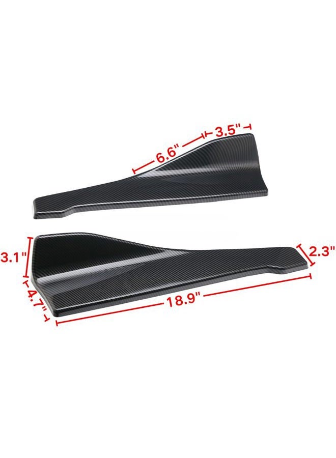 idain Pair of Car Rear Bumper Lip Diffuser Splitter, Universal Side Skirt Spoiler,Wrap Angle Protector,Bumper Lip Body Kit (Carbon Fiber Pattern) - Image 2