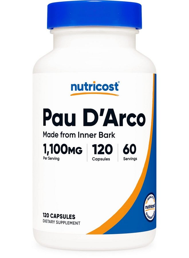 Nutricost Pau D'Arco Inner Bark 1100Mg 120 Vegetarian Capsules (60 Serv) Nongmo & Gluten Free - Image 1