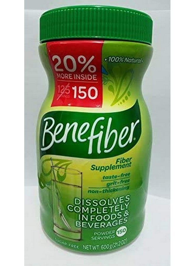 Benefiber 100% Natural Fiber Supplement - 150 Servings 600g 21.2 Oz Sugar Free