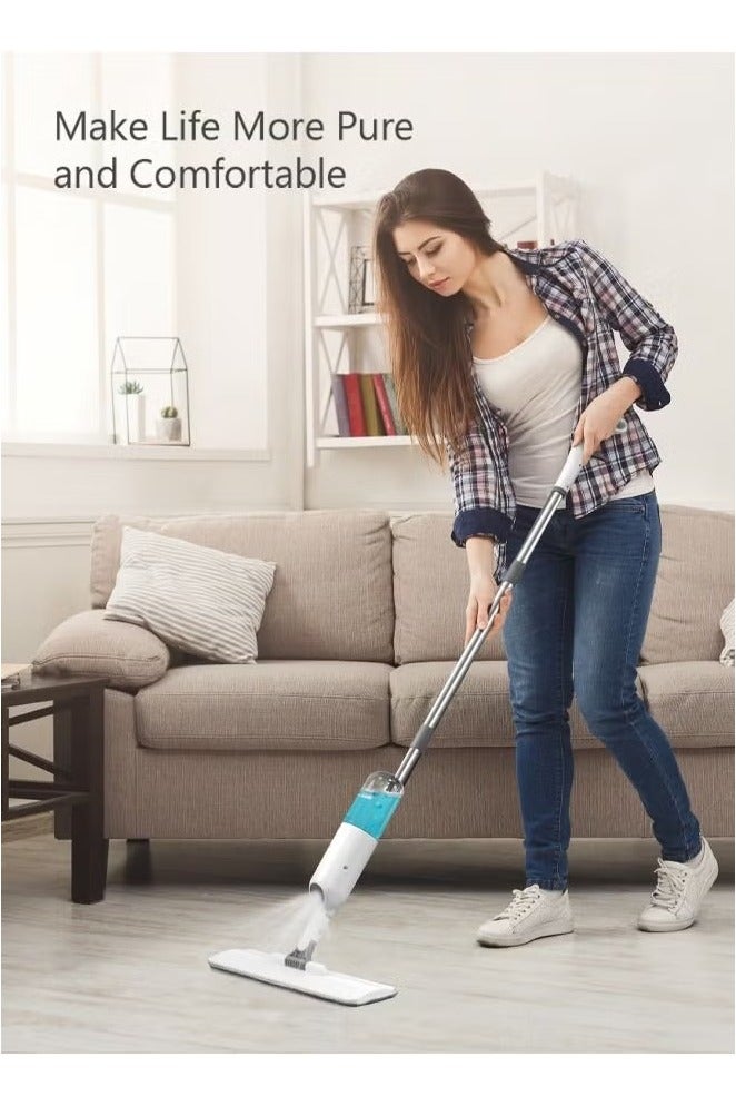 XiuWoo Spray Mop with 2 Washable Microfiber Pads-Cleaning Mop with 350ML Refillable Water Tank-Ceramic Floor Mop for Home Kitchen - Image 2