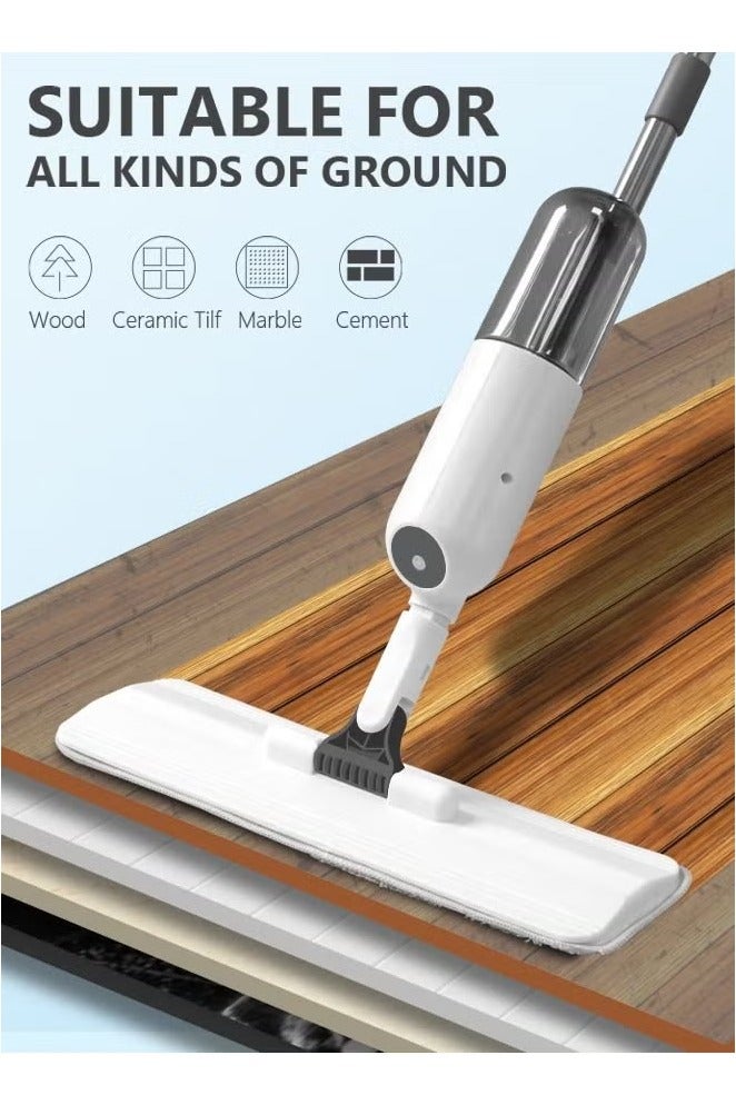 XiuWoo Spray Mop with 2 Washable Microfiber Pads-Cleaning Mop with 350ML Refillable Water Tank-Ceramic Floor Mop for Home Kitchen - Image 4
