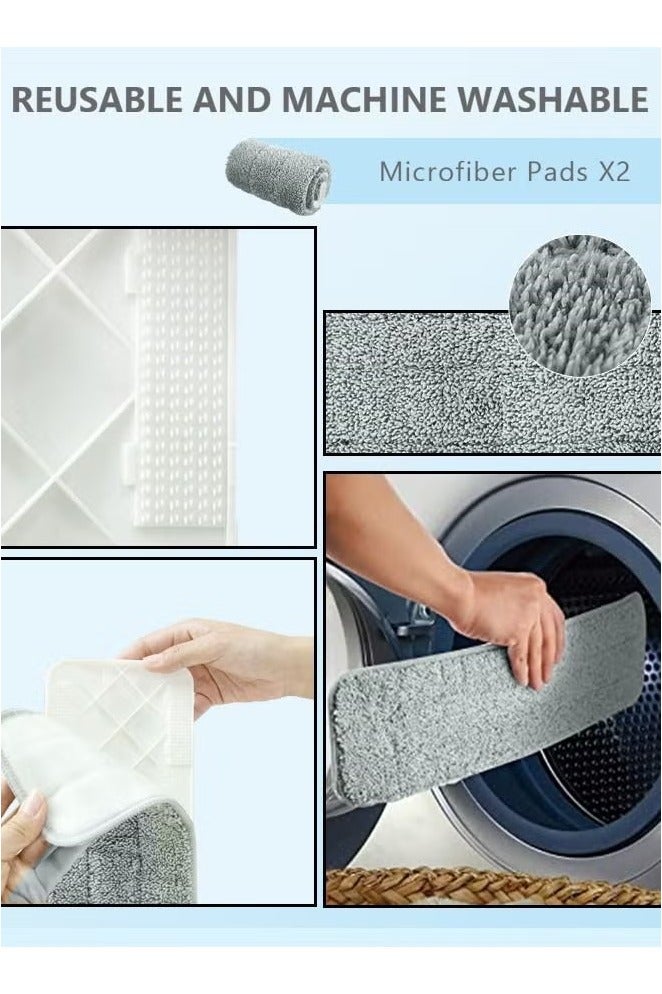 XiuWoo Spray Mop with 2 Washable Microfiber Pads-Cleaning Mop with 350ML Refillable Water Tank-Ceramic Floor Mop for Home Kitchen - Image 5