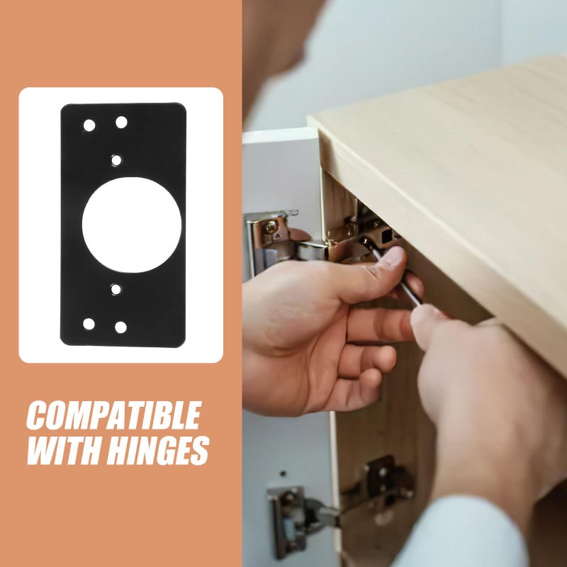 Stainless Steel Door Hinge Repair Plate and Hole Filler Plate for Wood Furniture - Image 5