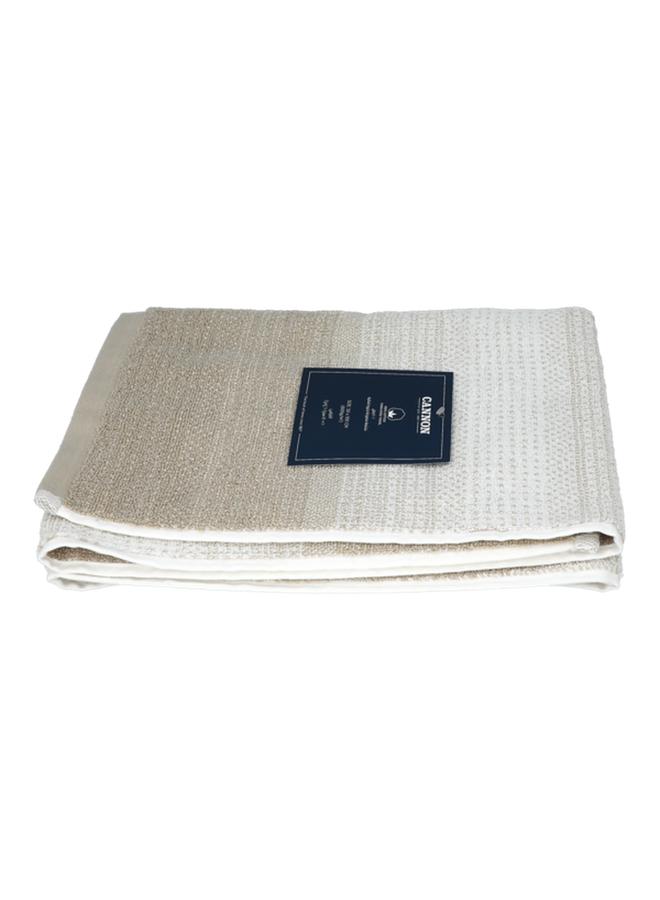 Cannon High Quality Cotton Yarn Dyed Towel Beige And White 50 X 100Cm F-T-Nr-L50-V17-Bge - Image 4