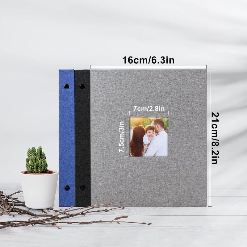 Lanpn Lanpn Photo Album 6x8  Linen Hard Cover Acid Free Slip Slide in Photo Albums Sleeves Holds 50 Top Load Vertical Only 6x8 Pictures (Blue)  - Image 2