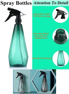 Qiccijoo Qiccijoo Spray Bottles 2 Pack 1L/34oz Empty Plastic Spray Bottles for Cleaning,Hair,Solutions,Plants, Pets, Squirt Bottle Adjustable Fine Mist to Stream (Green & Grey)  - Image 3