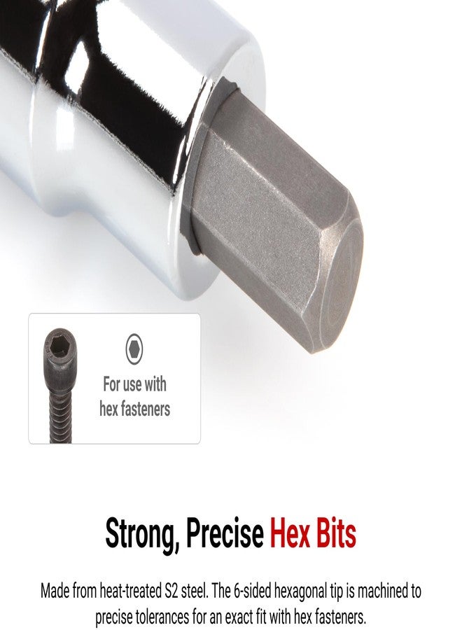 TEKTON 1/2 Inch Drive Hex Bit Socket Set with Rail, 14-Piece (6-19 mm) | SHB92102 - Image 2