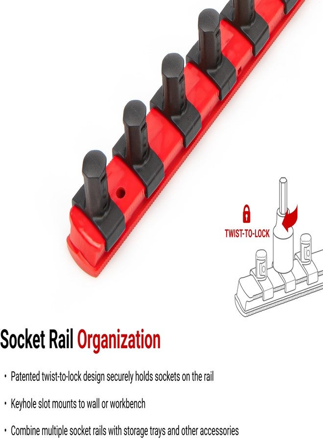 TEKTON 1/2 Inch Drive Hex Bit Socket Set with Rail, 14-Piece (6-19 mm) | SHB92102 - Image 5