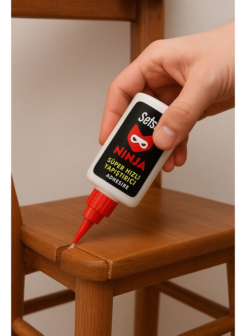 Selsil Ninja Super Fast Adhesive - Wood, Rubber, Plastic, Leather Glue with Activator Spray 400 ml - Image 3