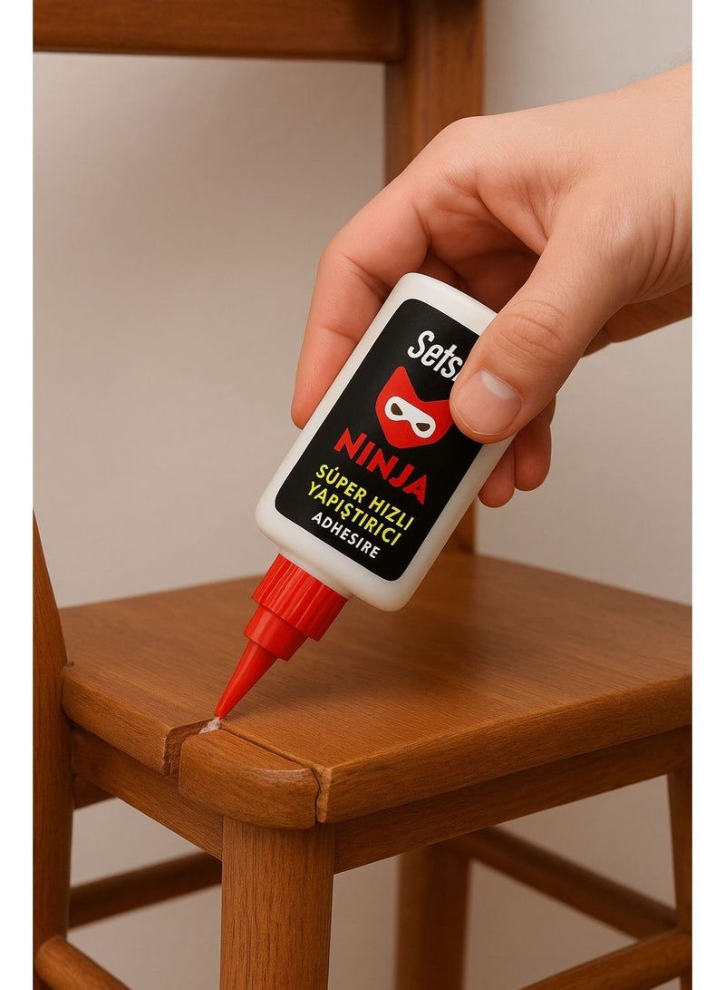 Selsil Ninja Super Fast Adhesive - Wood, Rubber, Plastic, Leather Glue with Activator Spray 400 ml - Image 2