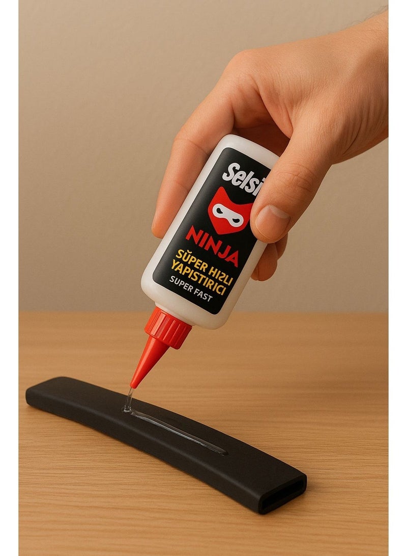 Selsil Ninja Super Fast Adhesive - Wood, Rubber, Plastic, Leather Glue with Activator Spray 400 ml - Image 3