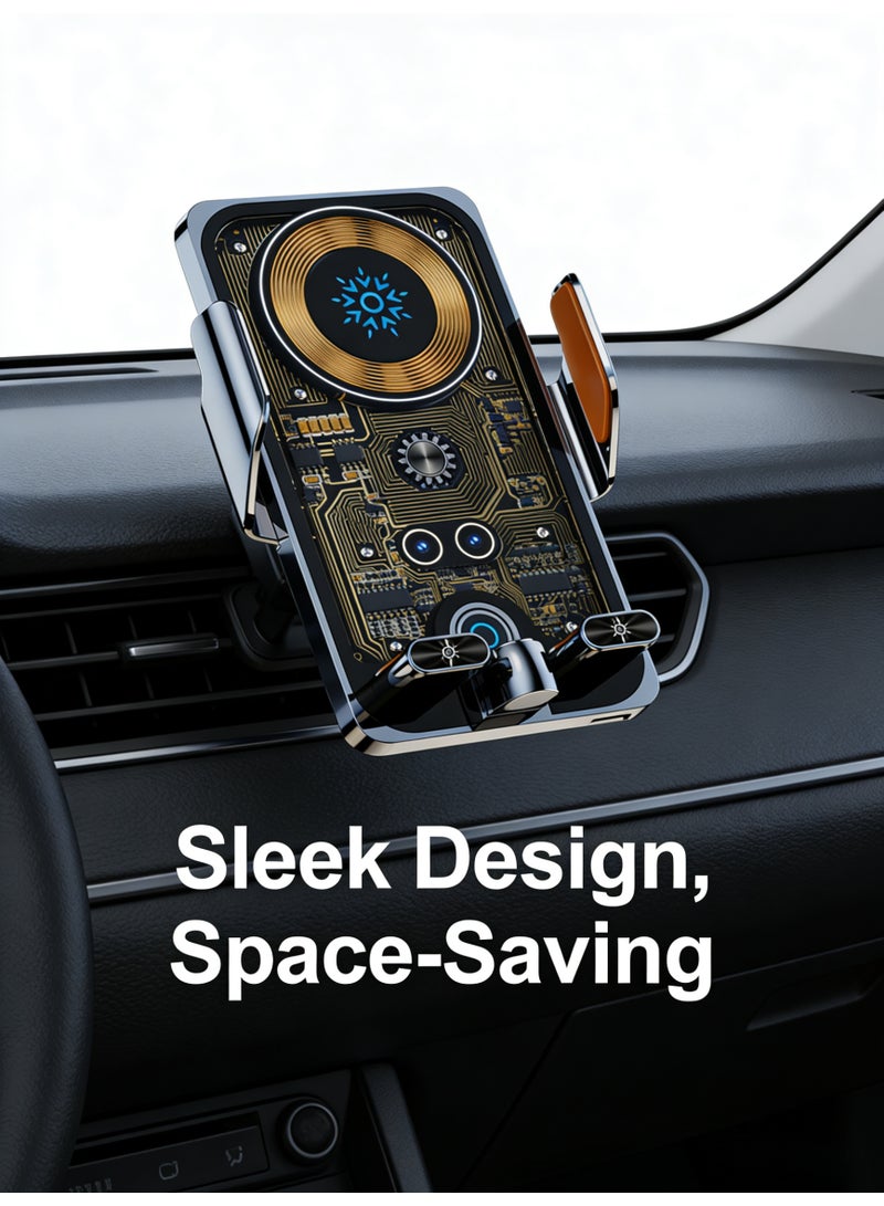 【Elegant Travel】Fashionable Wireless Charging Car Holder | Elegant Open/Close with Infrared Sensing | Supports Portrait and Landscape Switching | Exclusive Recommendation for Drivers - Image 1