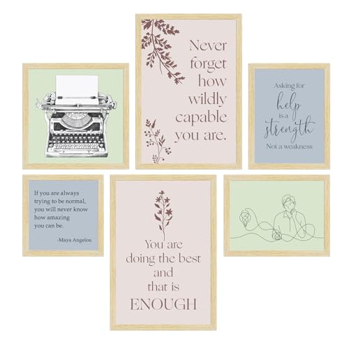 ArtX Paper Writer Motivational Quotes For Decoration, Inspirational Team Building Quotes For Home, Office Decoration Items and Study Room Decor, Multicolor Framed Posters, Multi Size, Set of 6 - Image 2