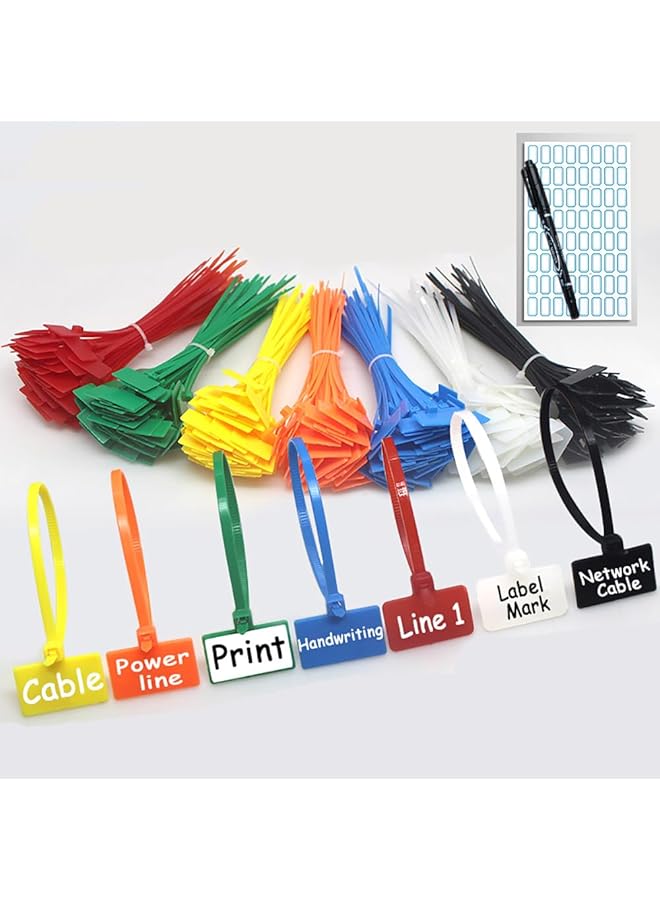 erorex 250Pcs 6 Inch Wire Zip Ties Self Locking Plastic Nylon Cable Ties Multicolor Network Wire Plastic Straps Label Mark Tag - Image 1