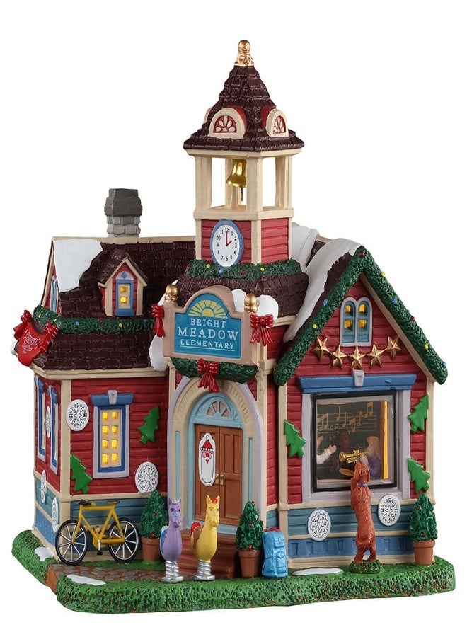 Lemax Bright Meadow Elementary School #15766 - Wood & Plastic Sculpture - Whimsical - Multicolored - Christmas - Image 1