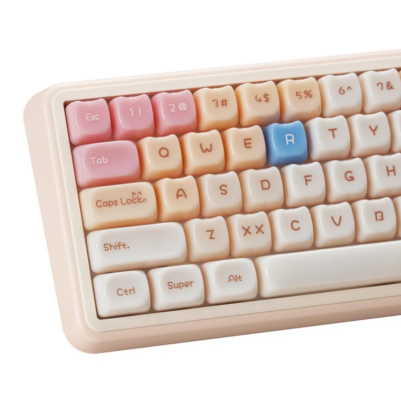 Rainy75 Jelly Jade Keycaps, Translucent Cute Ragdoll Cat Key caps, Mao Profile, Custom 148 Keys Set for 100%, 75%, 65%, 60% Mechanical Keyboard (Pink) - Image 1