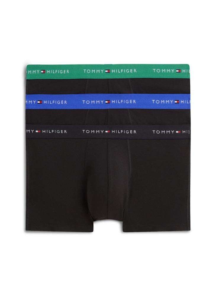 TOMMY HILFIGER 3-Pack Signature Logo Contrast Waistband Trunks - Image 1