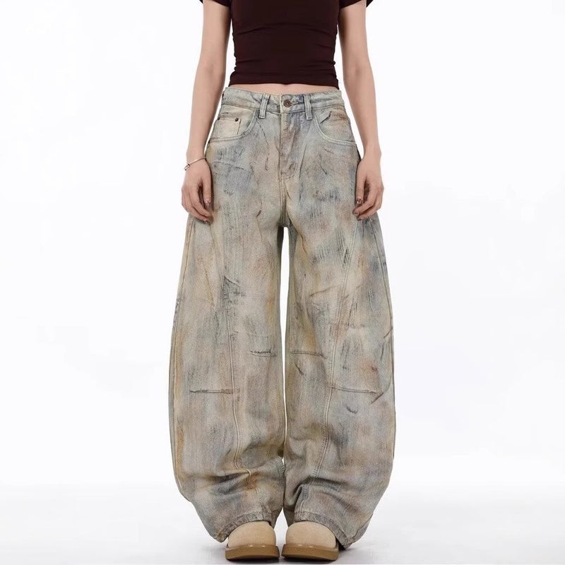 Unisex Classic Denim Jeans Loose Fit Daily Outdoor Wear - Image 1