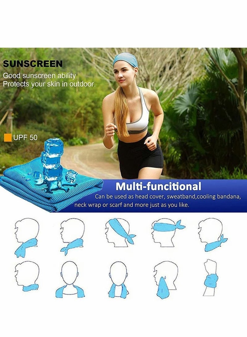 Cooling Towel, 4 Pack Microfiber Mesh Soft Breathable Towel for Face and Neck, Vacation, Athletes, Yoga, Sports, Gym, Workout, Camping, Fitness, Running, Golf (40" x 11")